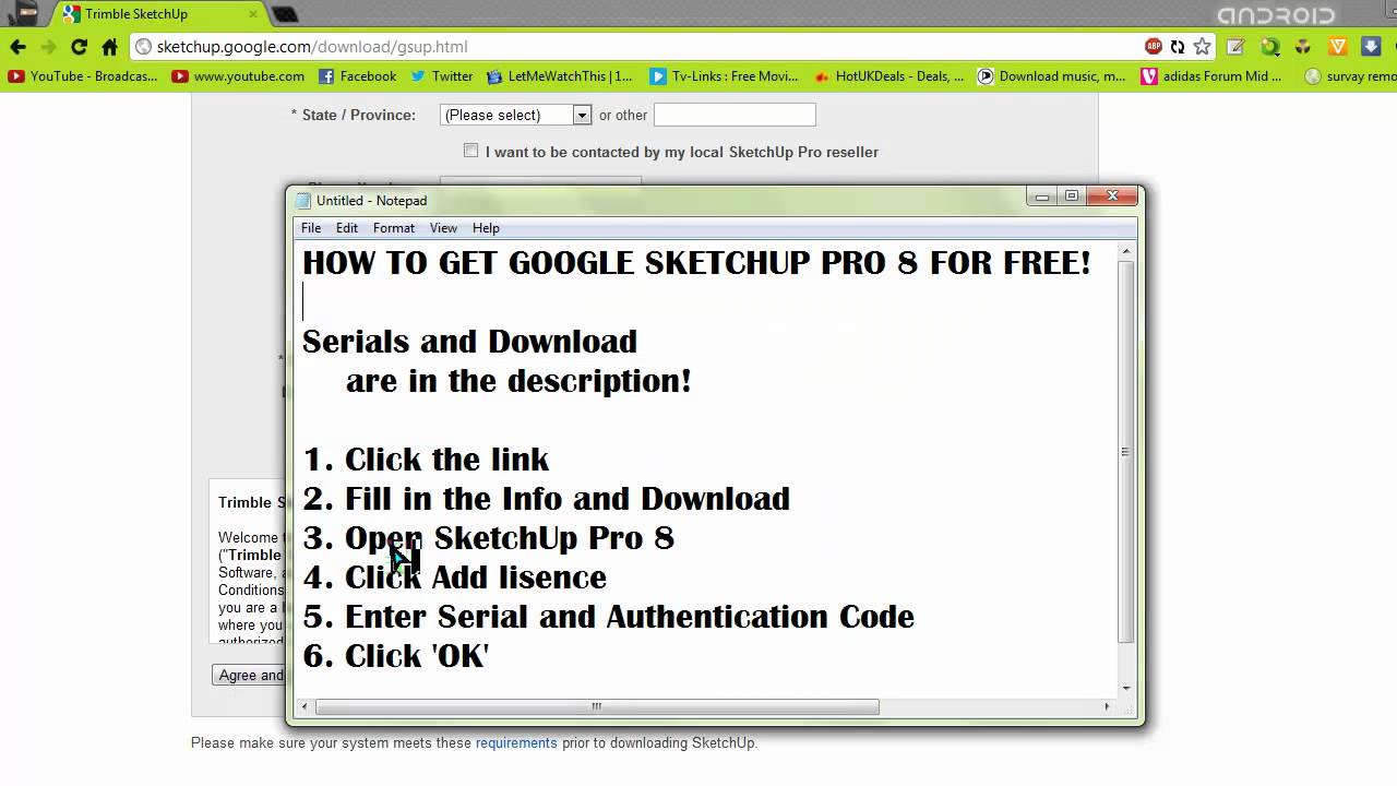 google sketchup pro free